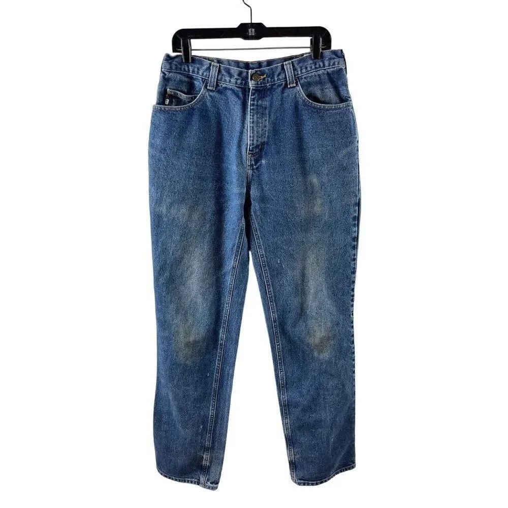 Carhartt FR Distressed Straight Leg Jeans Men's 33x34.5 (actual) HRC2 NFPA 2112